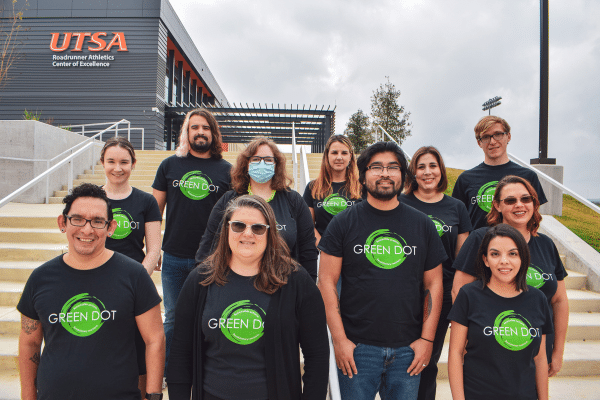 Wellbeing Team in Green Dot shirt
